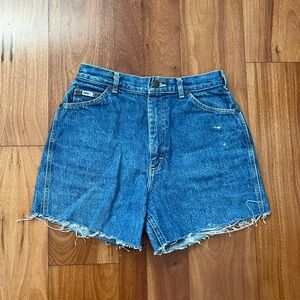 Lee Blue Jean Shorts with Vintage Distressed Style